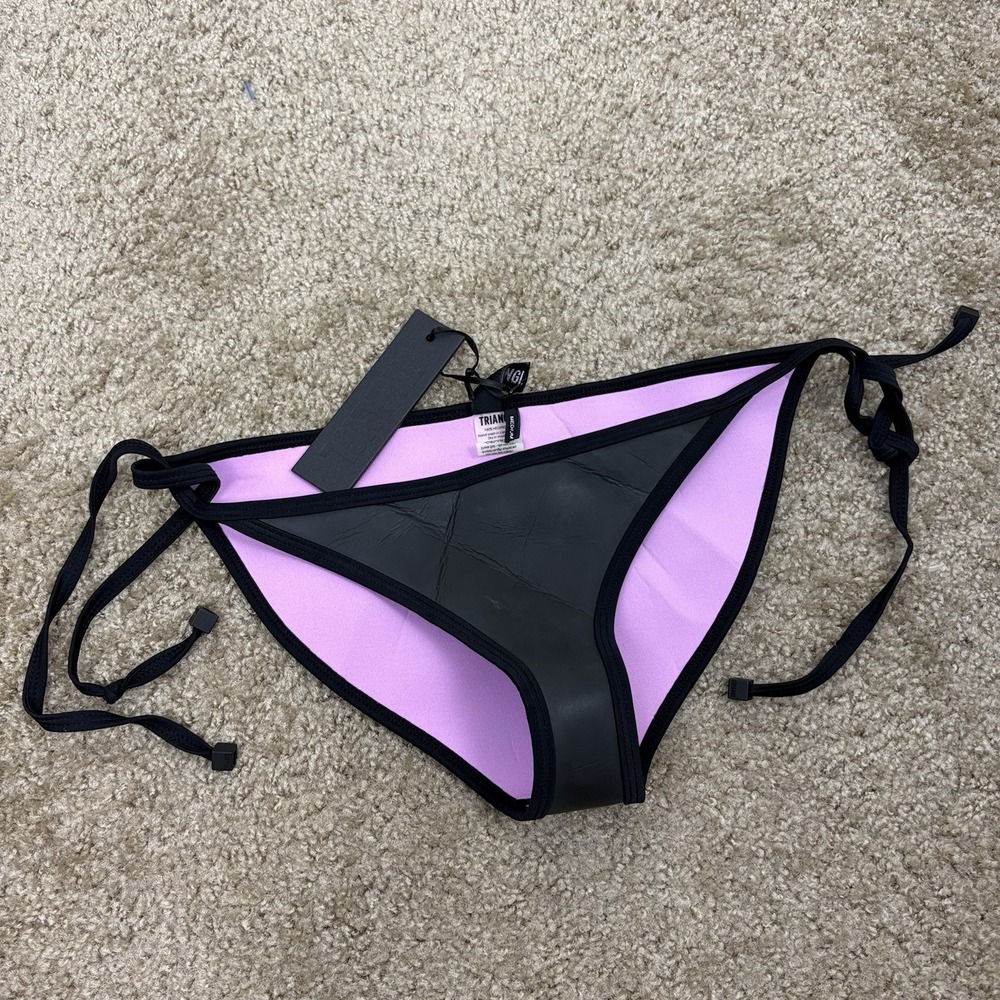 TRIANGL Neoprene Bikini Bottoms Pink & Black - Size Medium M String Sexy